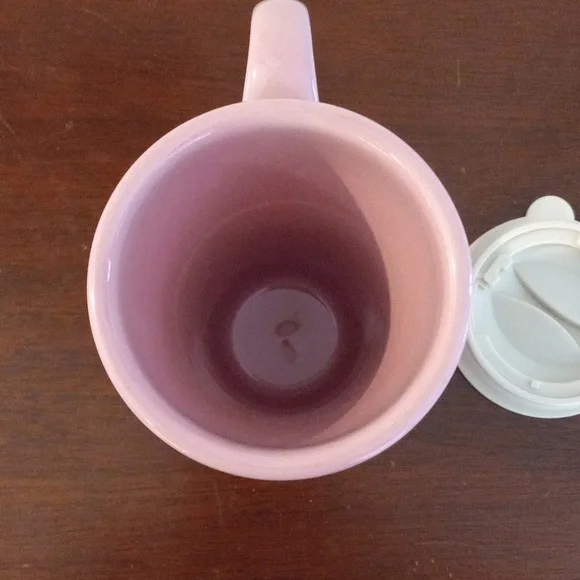 LONGABERGER Woven Traditions Pink Travel Mug with Lid Breast Cancer Ribbon NWOT - Picture 8 of 11